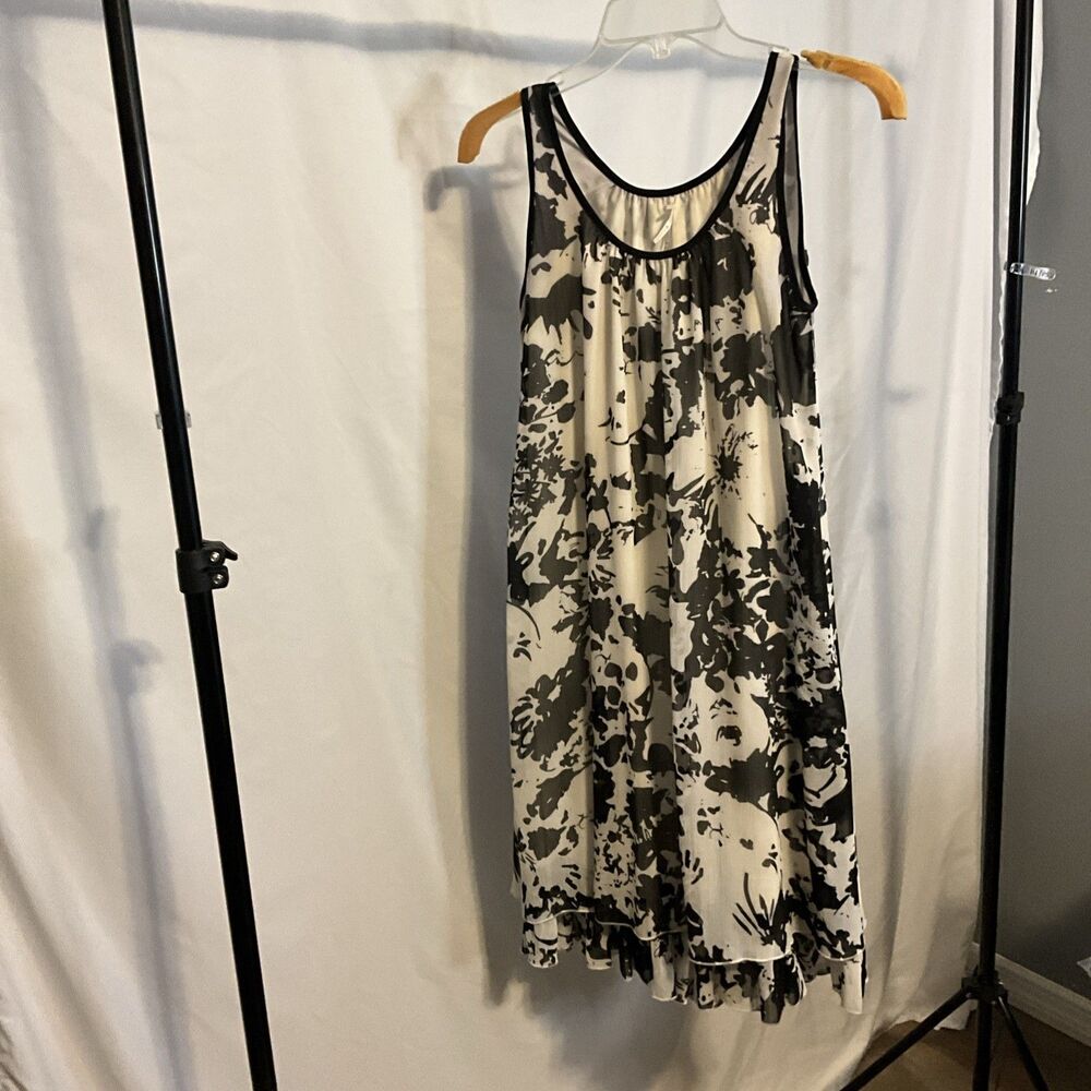 Lepsis Black and White Abstract Dress Size Small